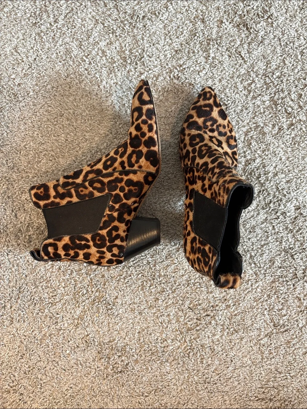 Marc Jacobs Leopard Print Pointed Chelsea Booties - Brown/Black